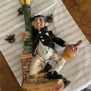 1969 Barsottini Drunk on a Lamp Post Ceramic Wine Bottle
